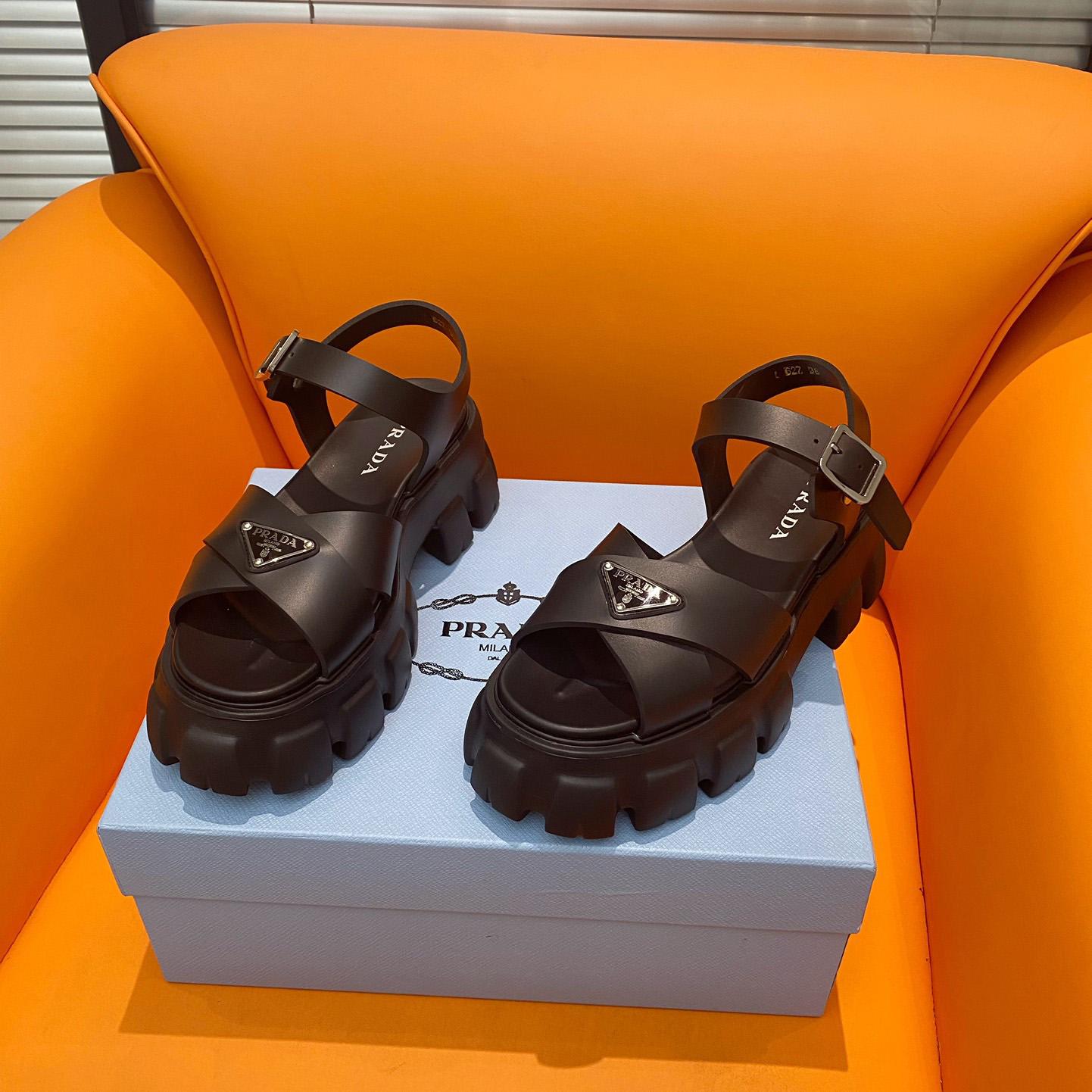 Prada Monolith Rubber Sandals - DopestKickz