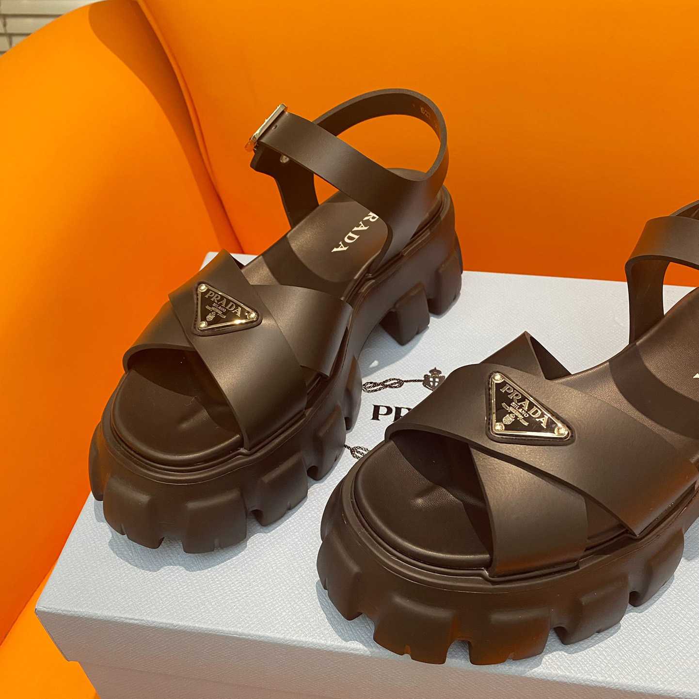Prada Monolith Rubber Sandals - DopestKickz