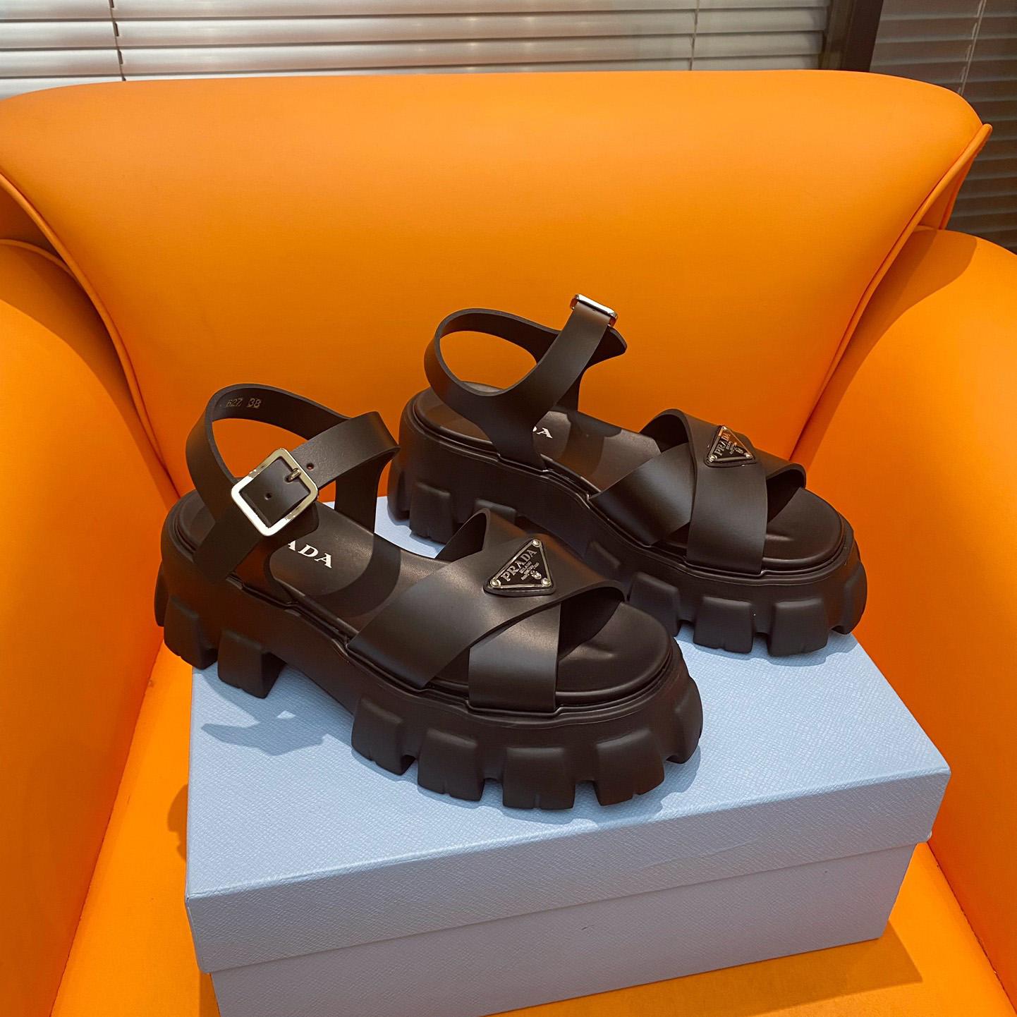 Prada Monolith Rubber Sandals - DopestKickz