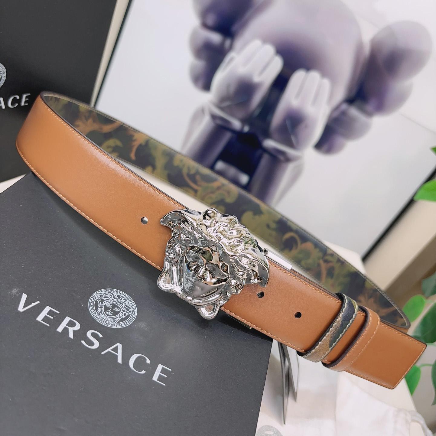 Versace La Medusa Logo-buckle Barocco-print Belt   40mm - DopestKickz