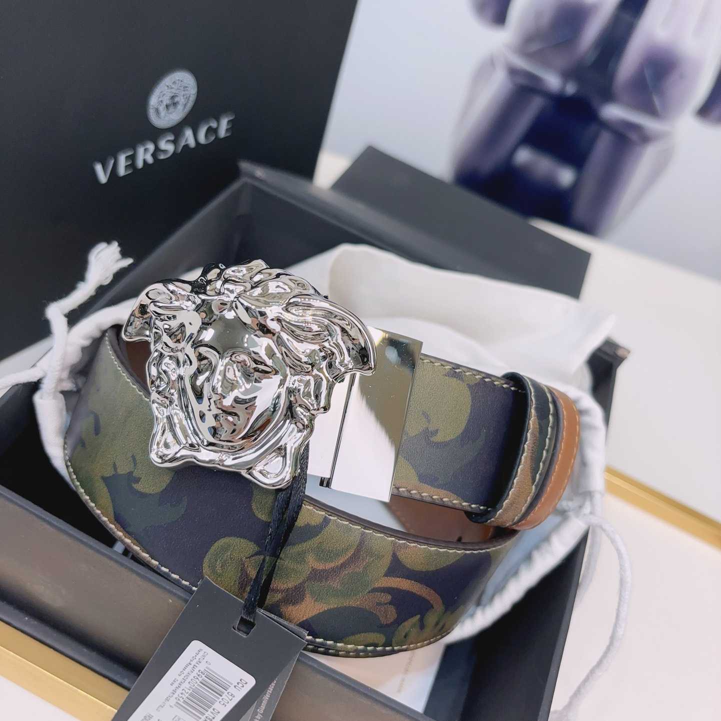 Versace La Medusa Logo-buckle Barocco-print Belt   40mm - DopestKickz
