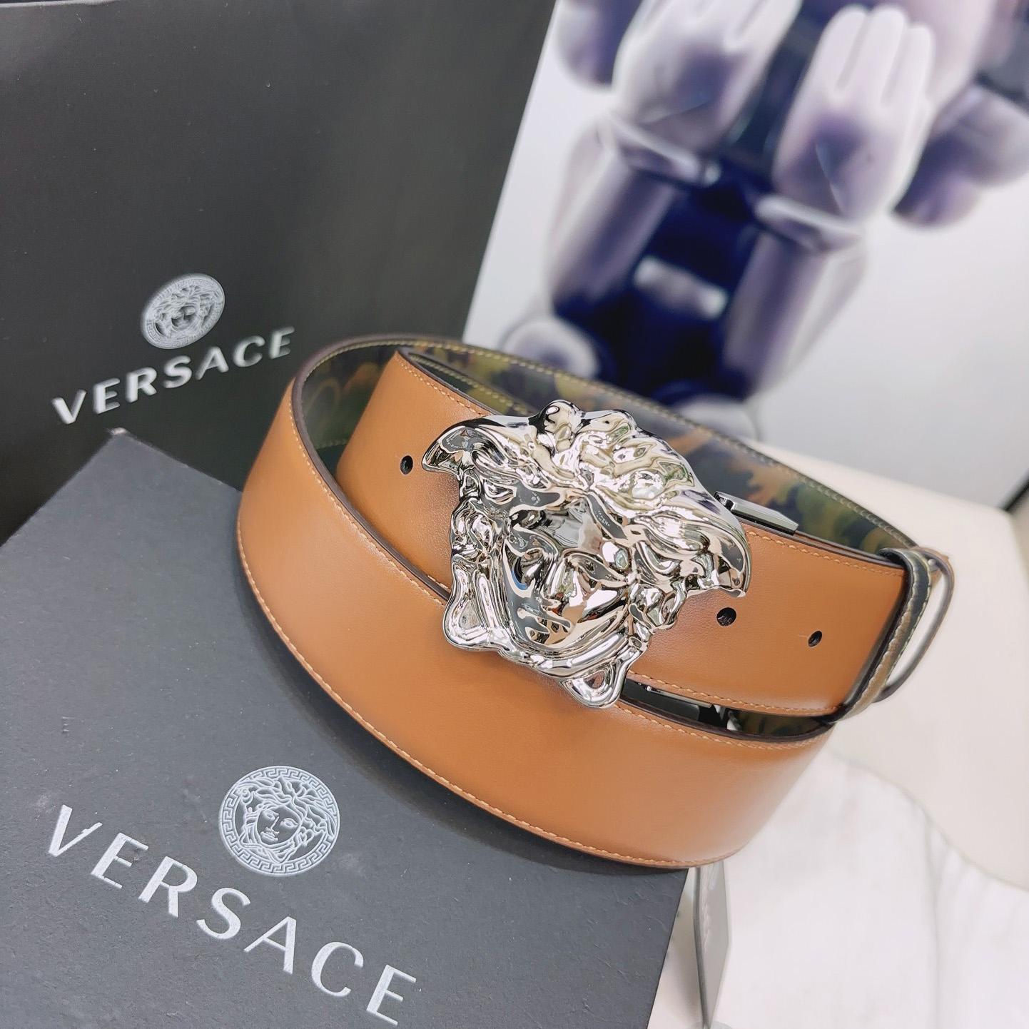 Versace La Medusa Logo-buckle Barocco-print Belt   40mm - DopestKickz