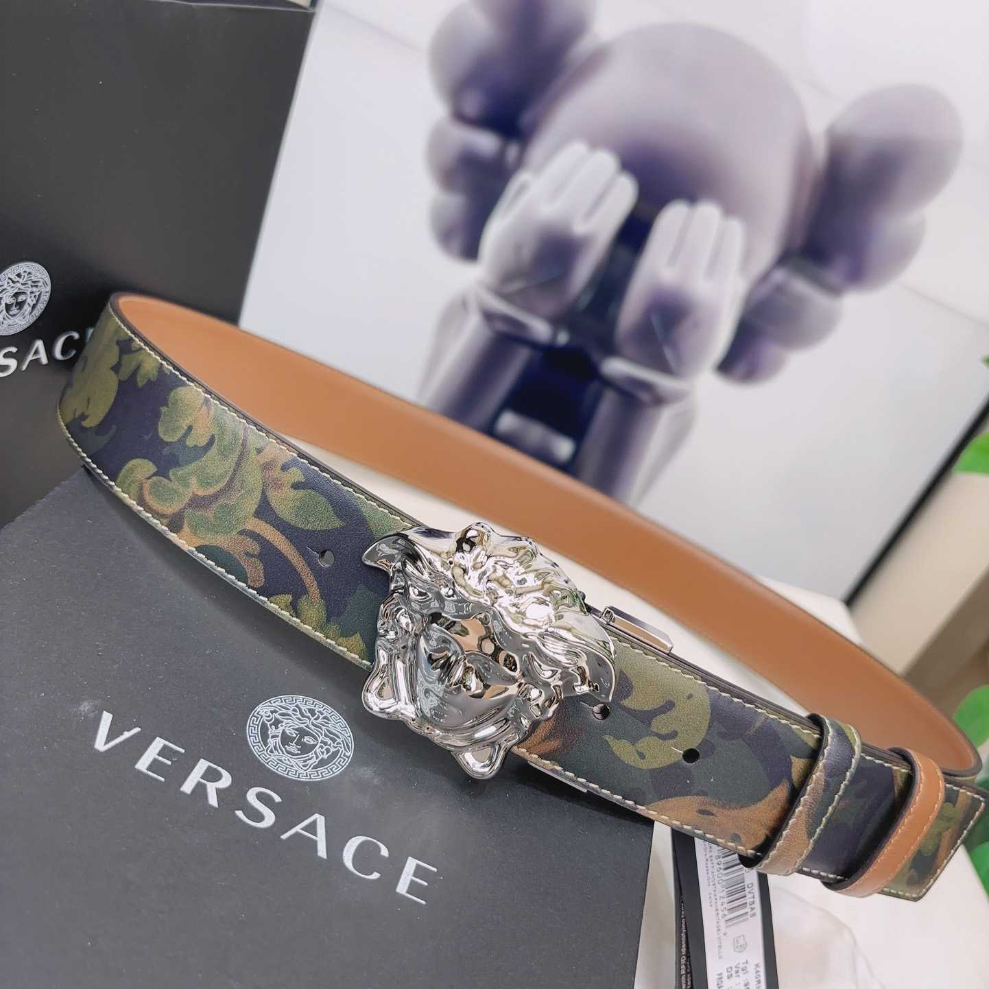 Versace La Medusa Logo-buckle Barocco-print Belt   40mm - DopestKickz