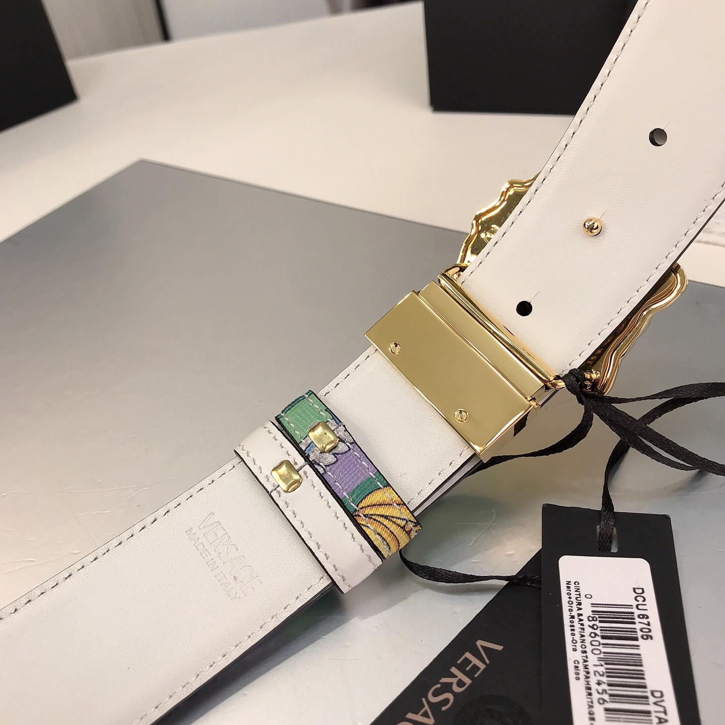 Versace Reversible Barocco Medusa Leather Belt   40mm - DopestKickz