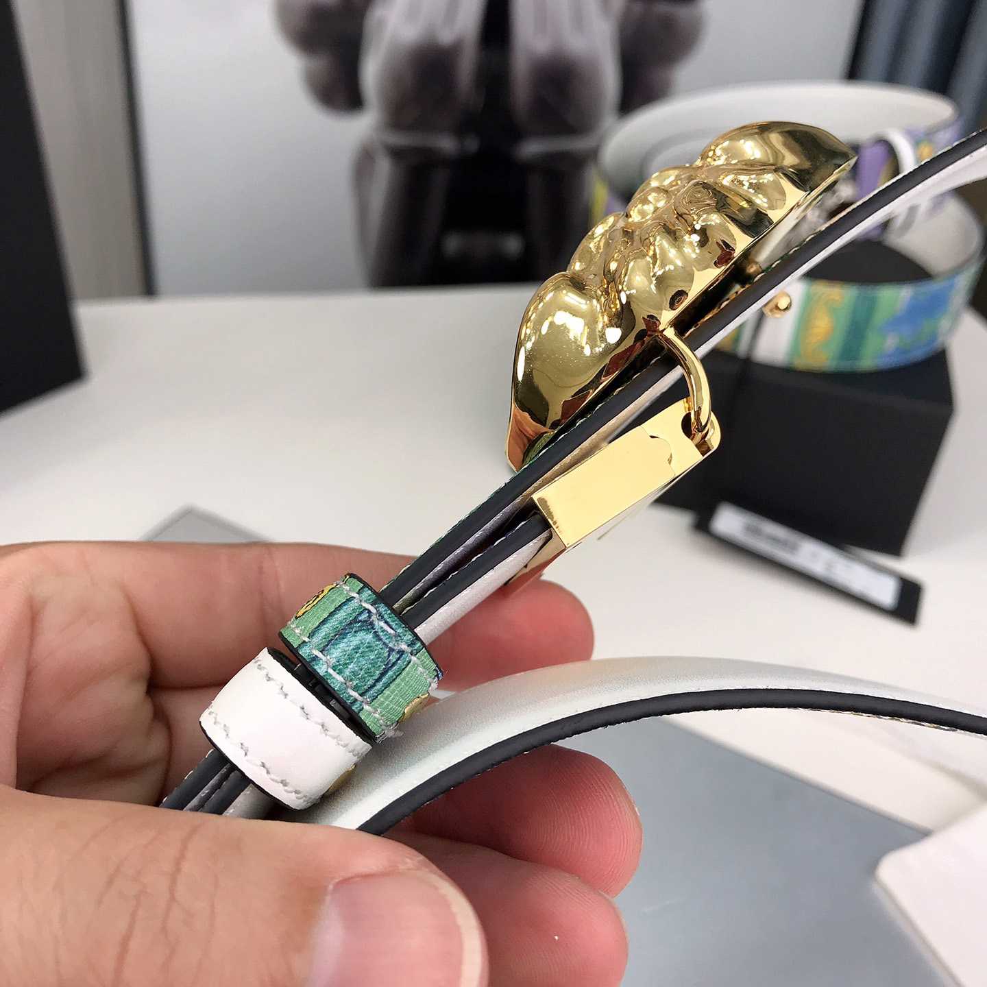 Versace Reversible Barocco Medusa Leather Belt   40mm - DopestKickz