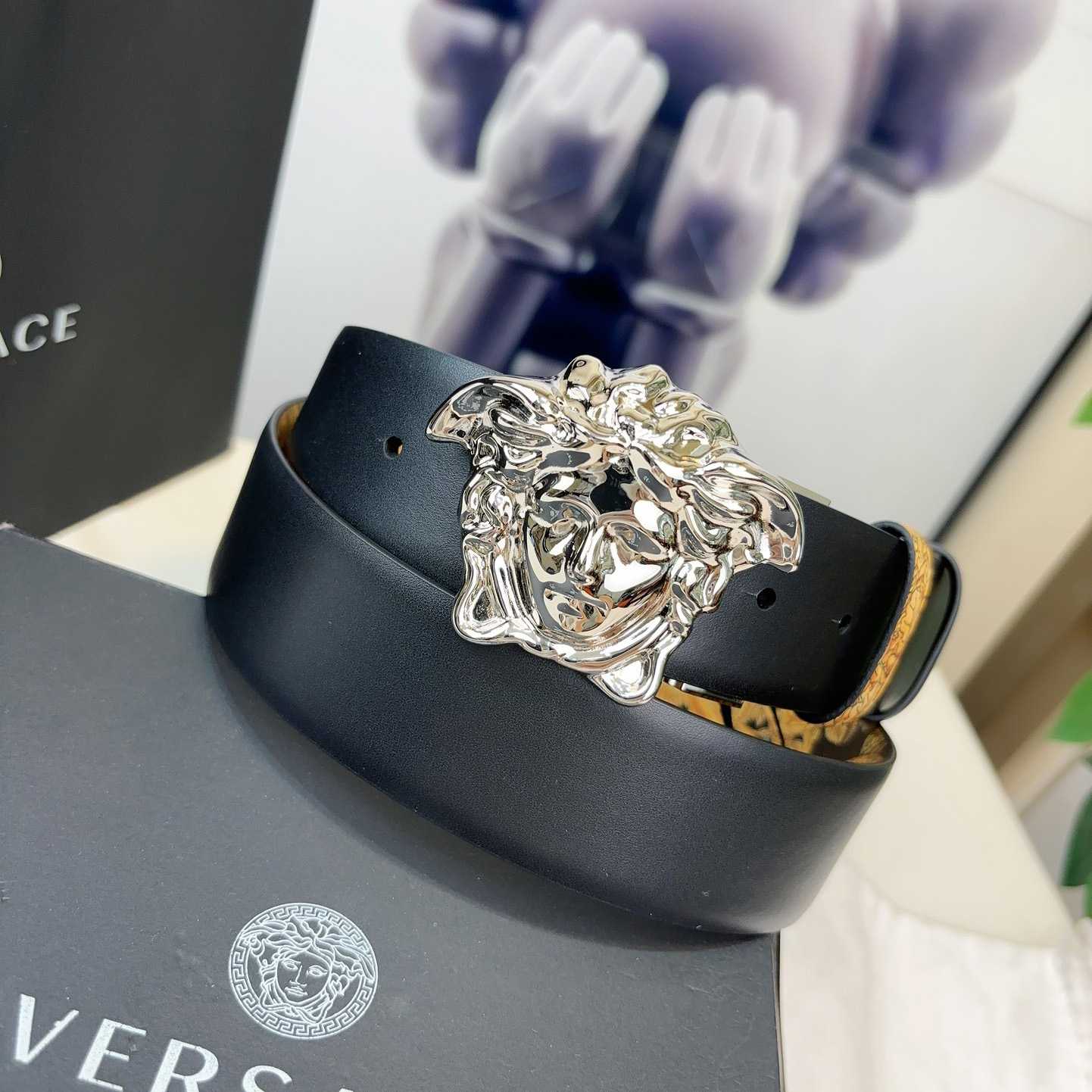 Versace Barocco Reversible Leather Belt    40mm - DopestKickz