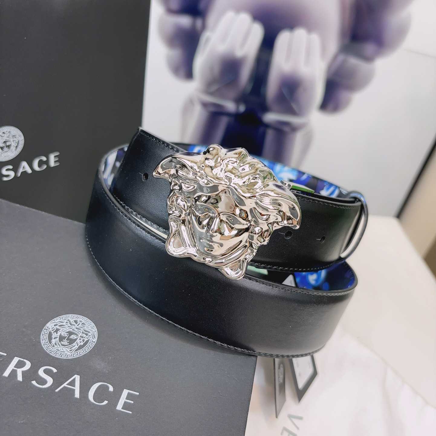 Versace La Medusa Logo-buckle Barocco-print Belt   40mm - DopestKickz