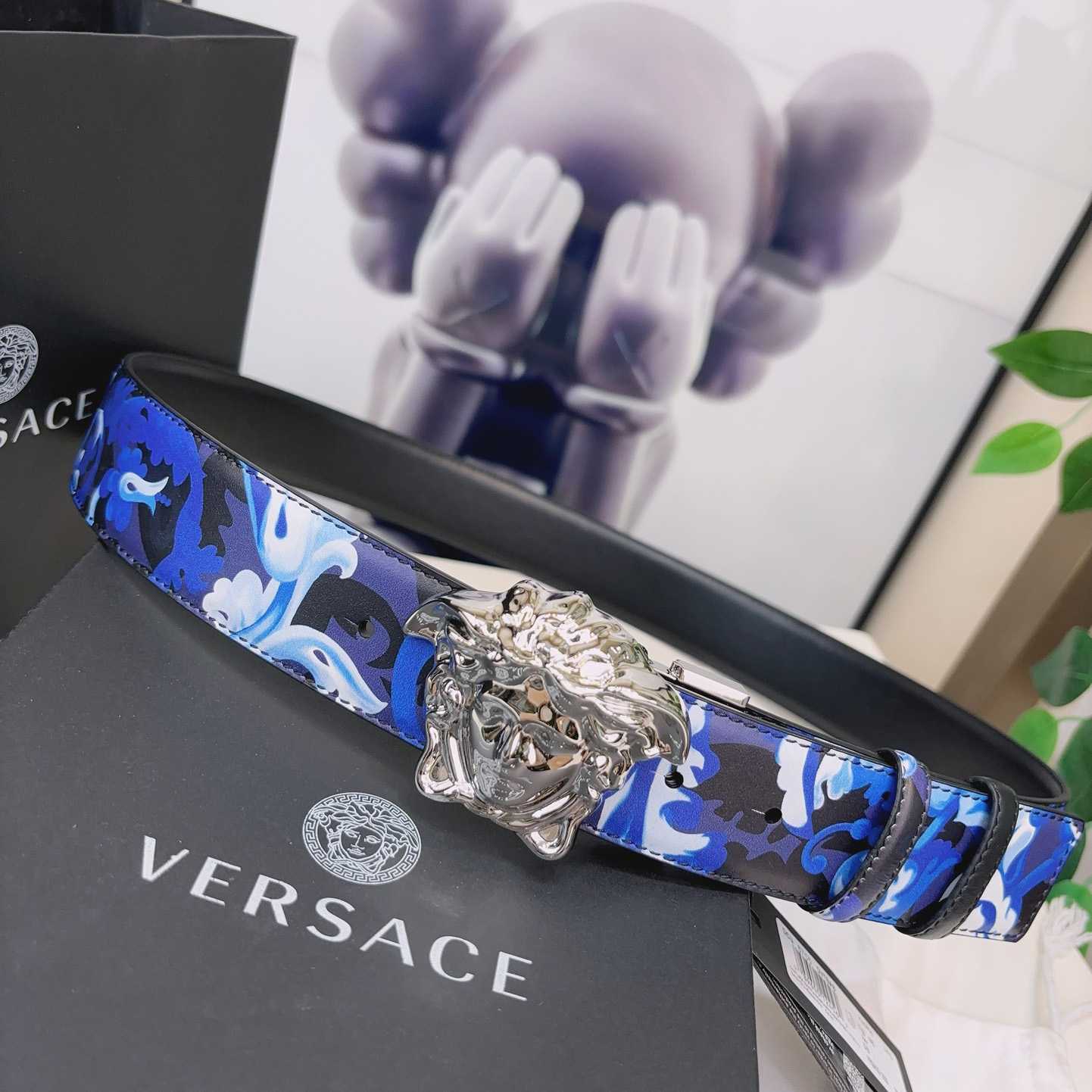 Versace La Medusa Logo-buckle Barocco-print Belt   40mm - DopestKickz
