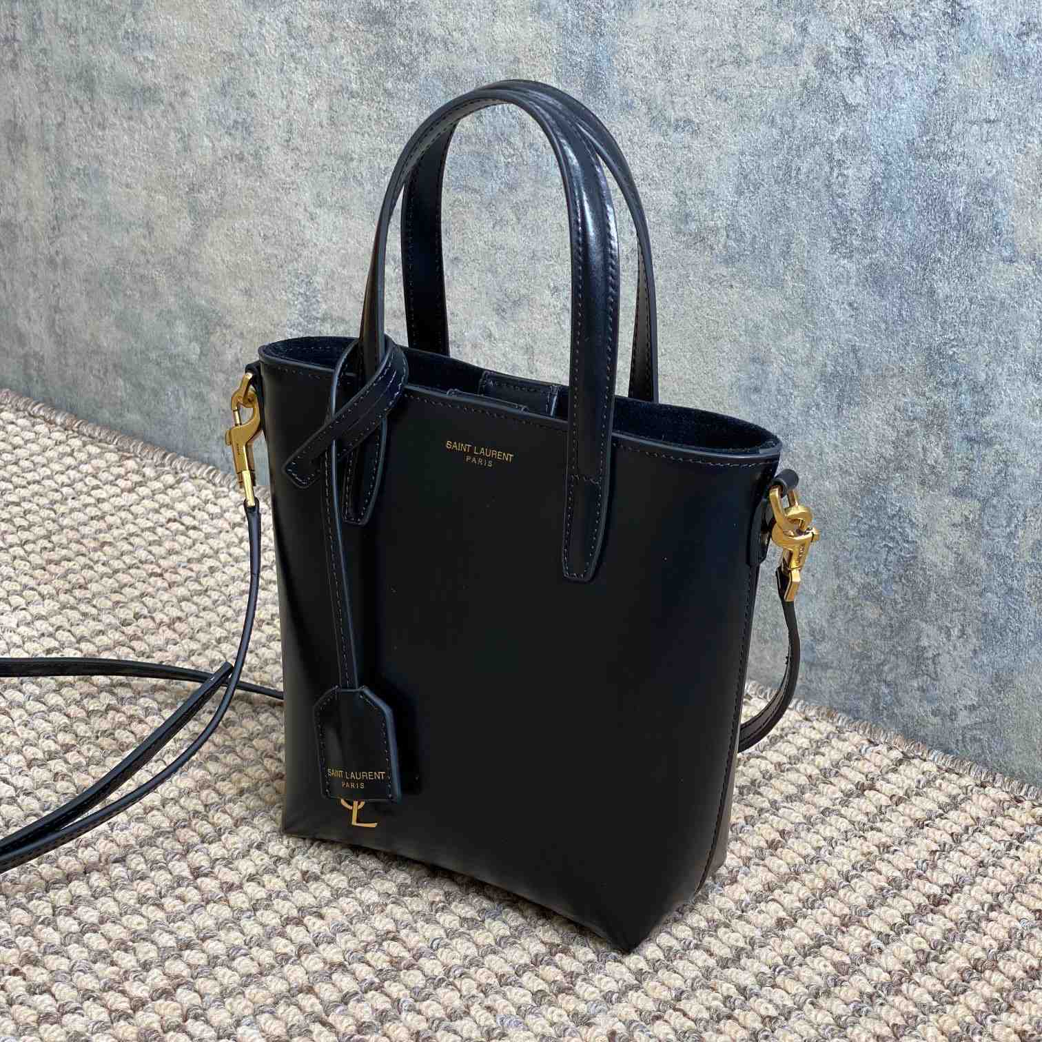 Saint Laurent Mini Toy Shopping Saint Laurent In Box Leather - DopestKickz