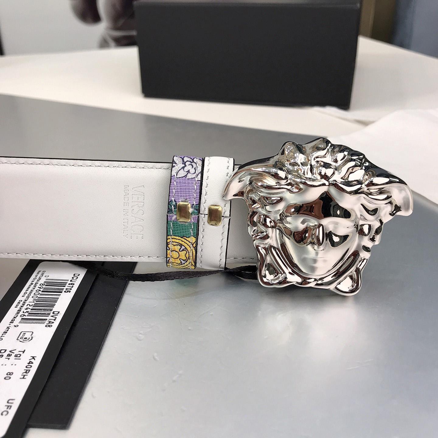 Versace Reversible Barocco Medusa Leather Belt   40mm - DopestKickz