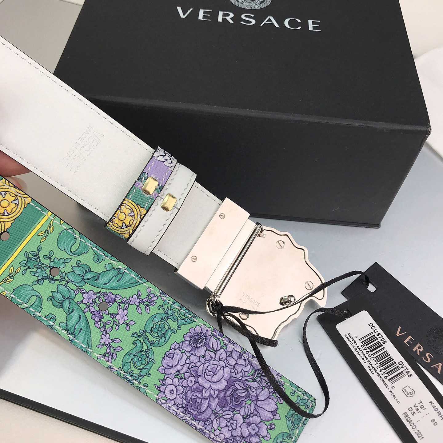 Versace Reversible Barocco Medusa Leather Belt   40mm - DopestKickz