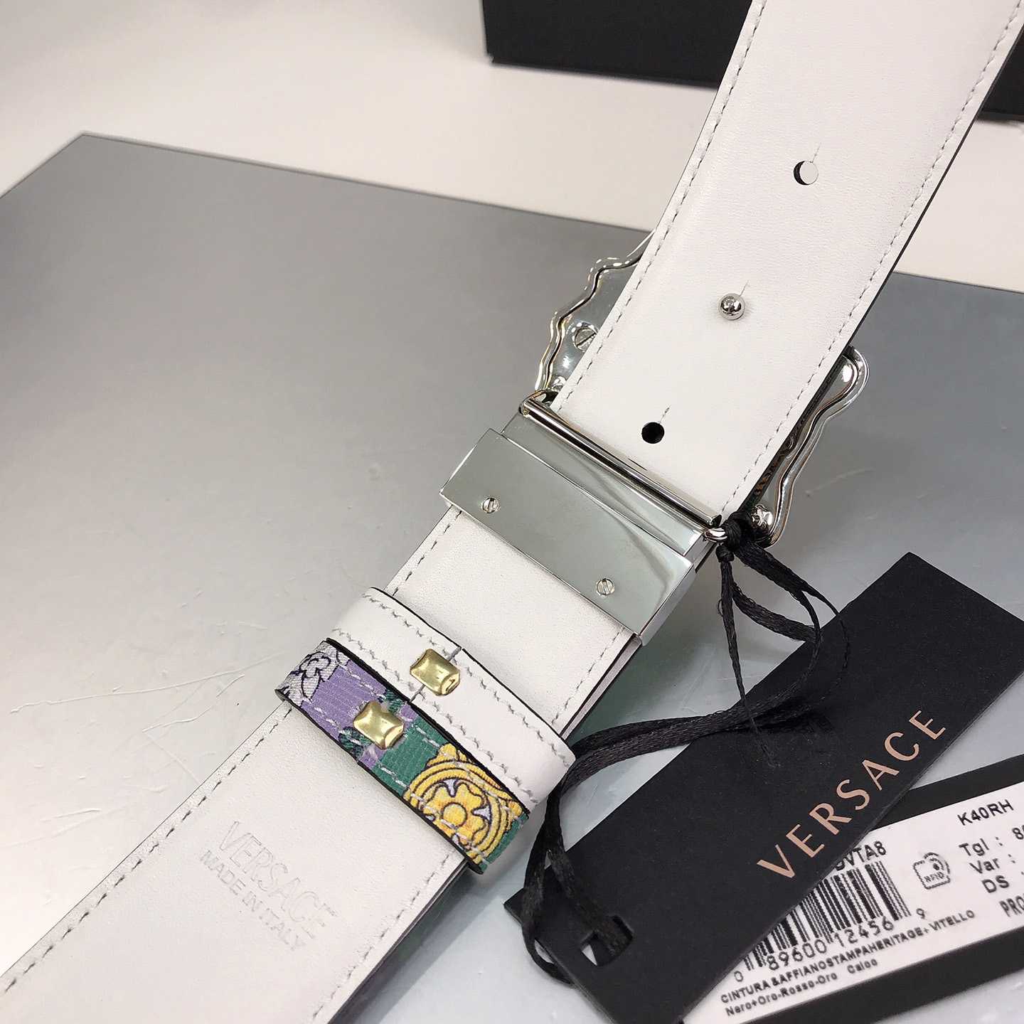 Versace Reversible Barocco Medusa Leather Belt   40mm - DopestKickz