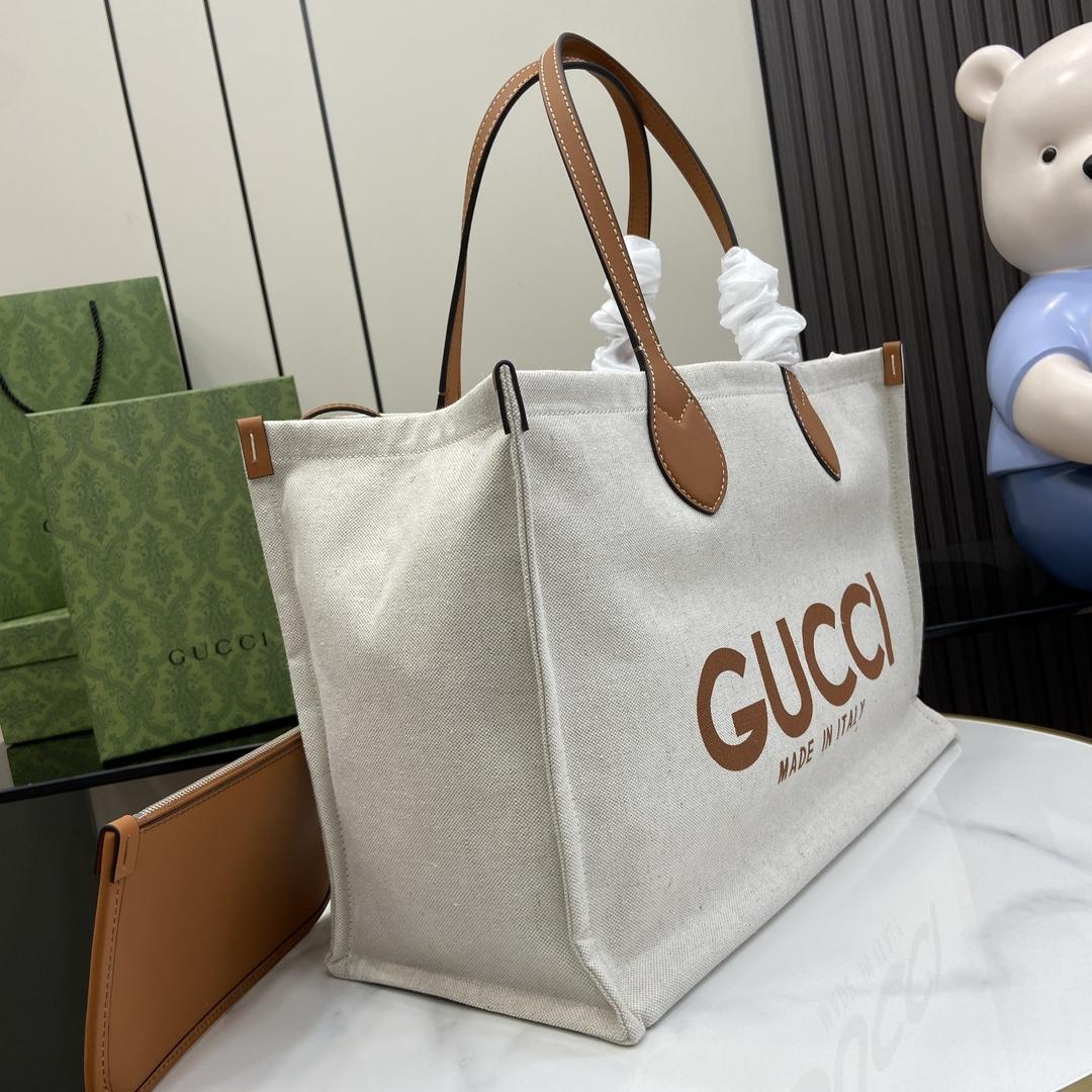 Gucci Medium Tote Bag With Gucci Print - DopestKickz