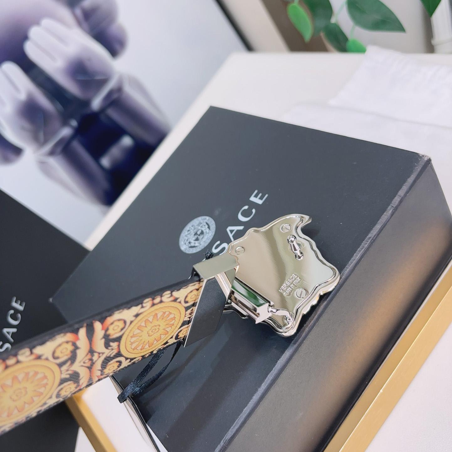 Versace La Medusa Logo-buckle Barocco-print Belt   40mm - DopestKickz