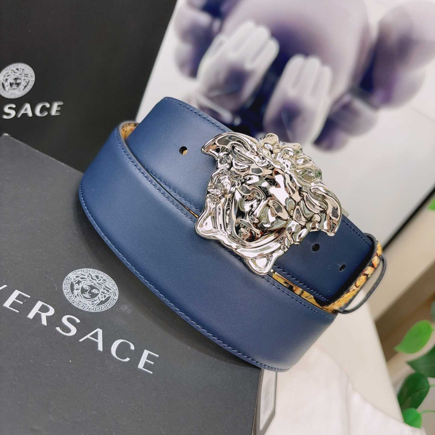 Versace La Medusa Logo-buckle Barocco-print Belt   40mm - DopestKickz