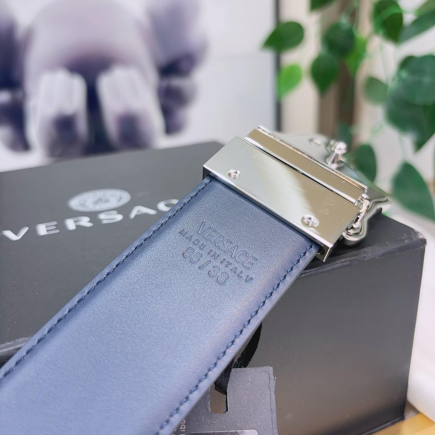 Versace La Medusa Logo-buckle Barocco-print Belt   40mm - DopestKickz