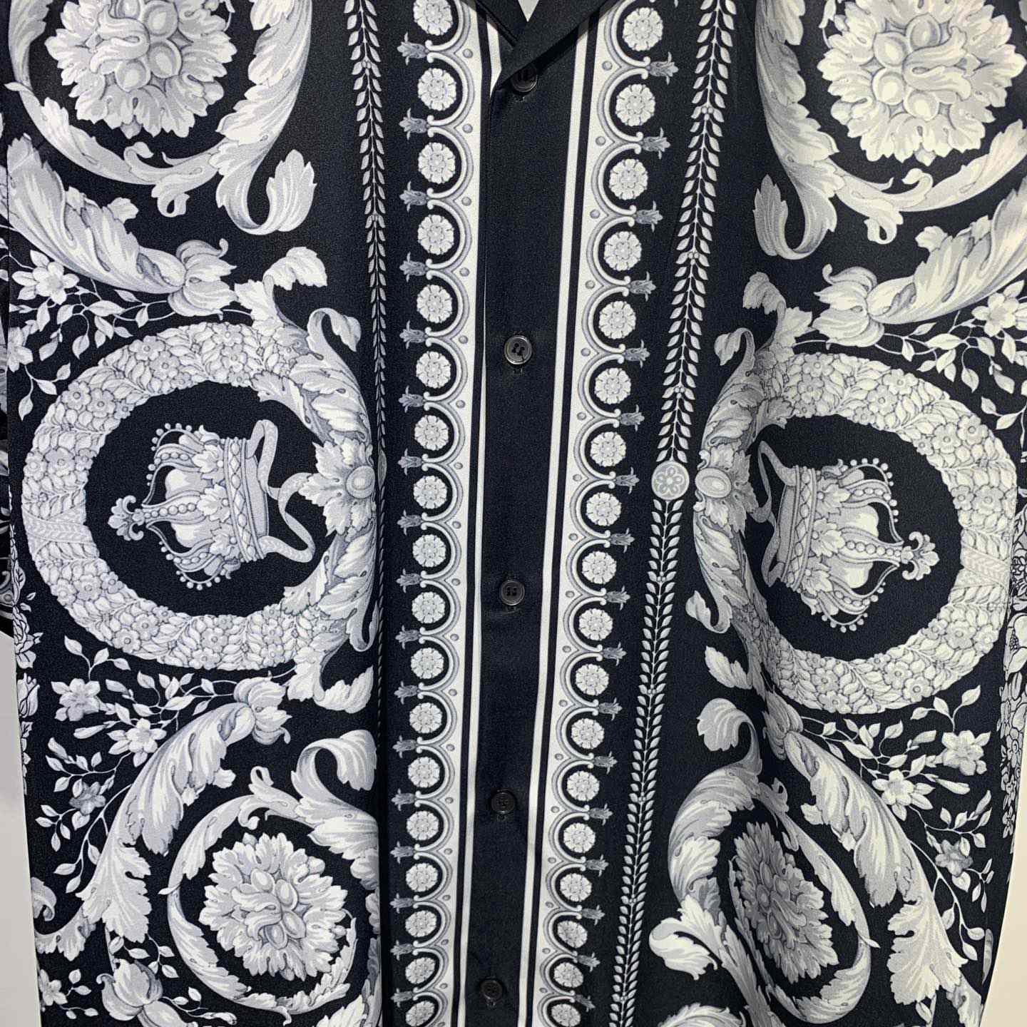 Versace Barocco Print Silk Shirt - DopestKickz