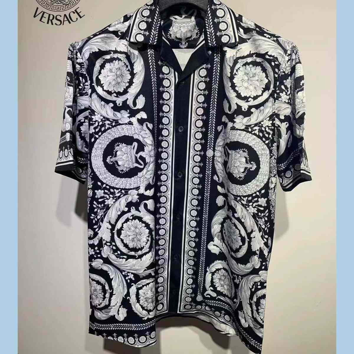Versace Barocco Print Silk Shirt - DopestKickz
