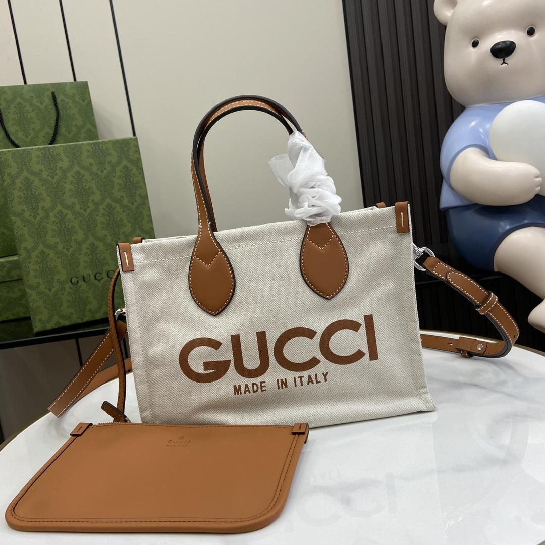 Gucci Mini Tote Bag With Gucci Print - DopestKickz