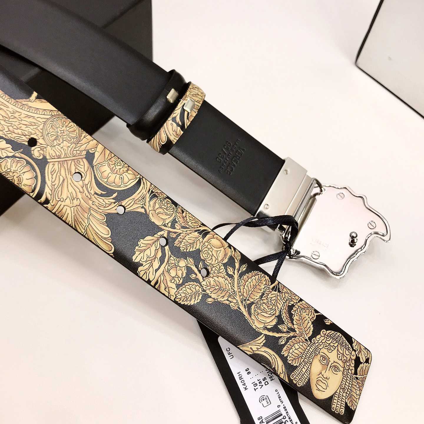 Versace Barocco Reversible Leather Belt    40mm - DopestKickz