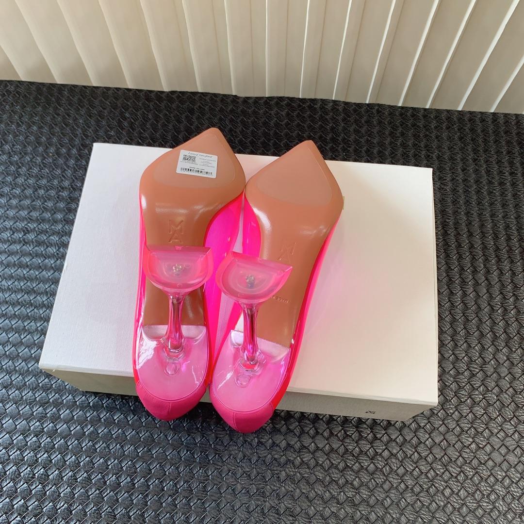 Amina Muaddi Begum Glass Pink Slingbacks - DopestKickz