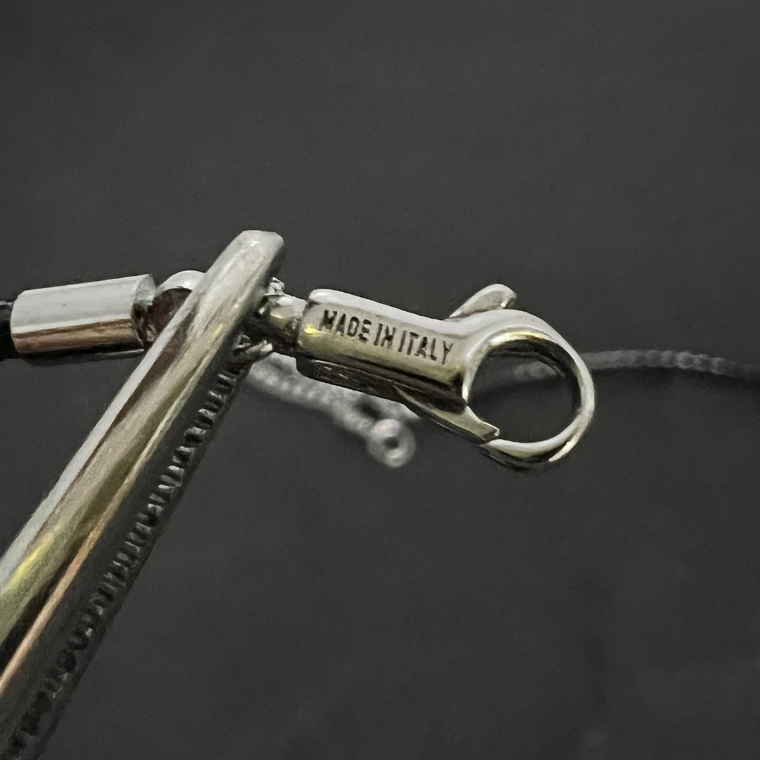 Celine CŒUR Triomphe Necklace In Brass With Rhodium Finish And Cotton - DopestKickz