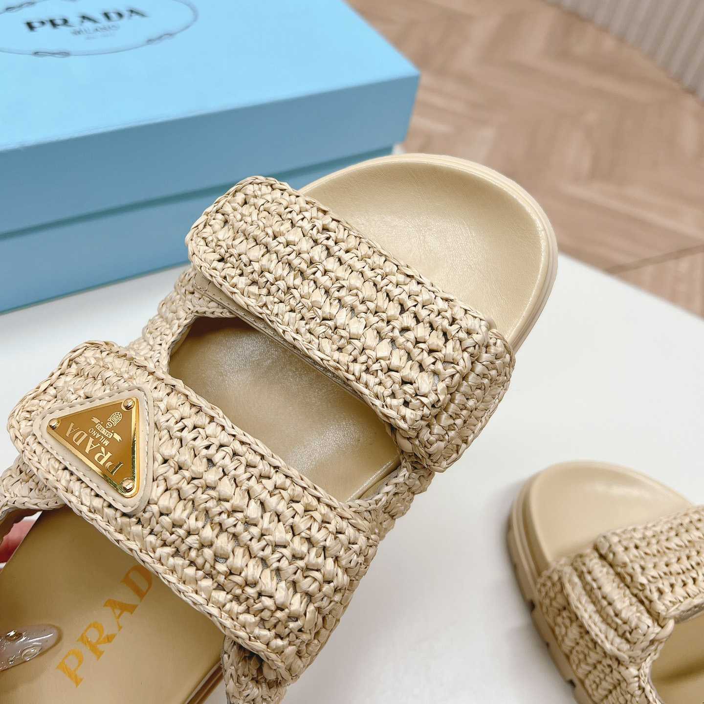 Prada Woven Fabric Sandals - DopestKickz