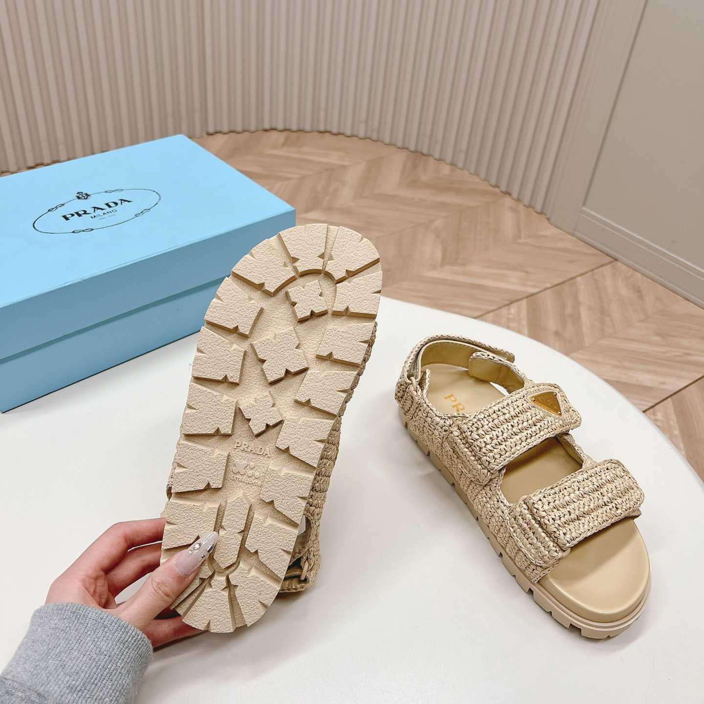 Prada Woven Fabric Sandals - DopestKickz