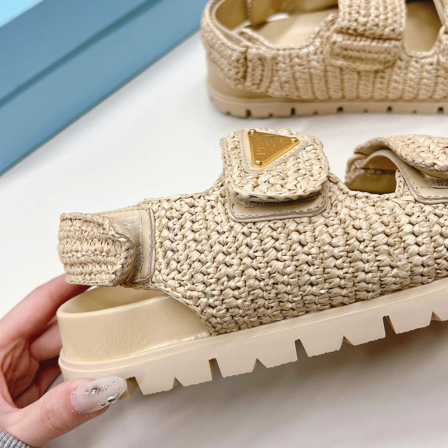 Prada Woven Fabric Sandals - DopestKickz