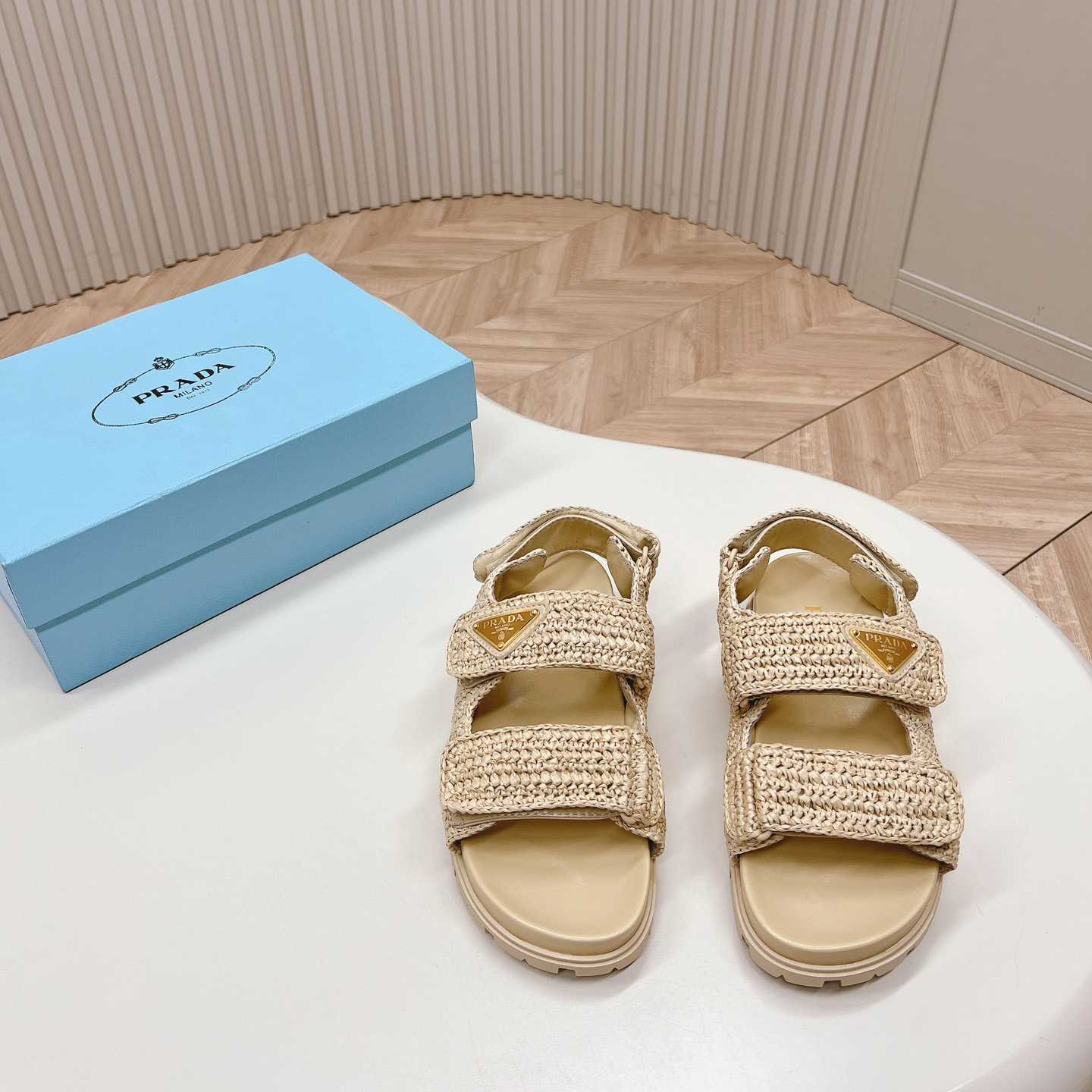 Prada Woven Fabric Sandals - DopestKickz