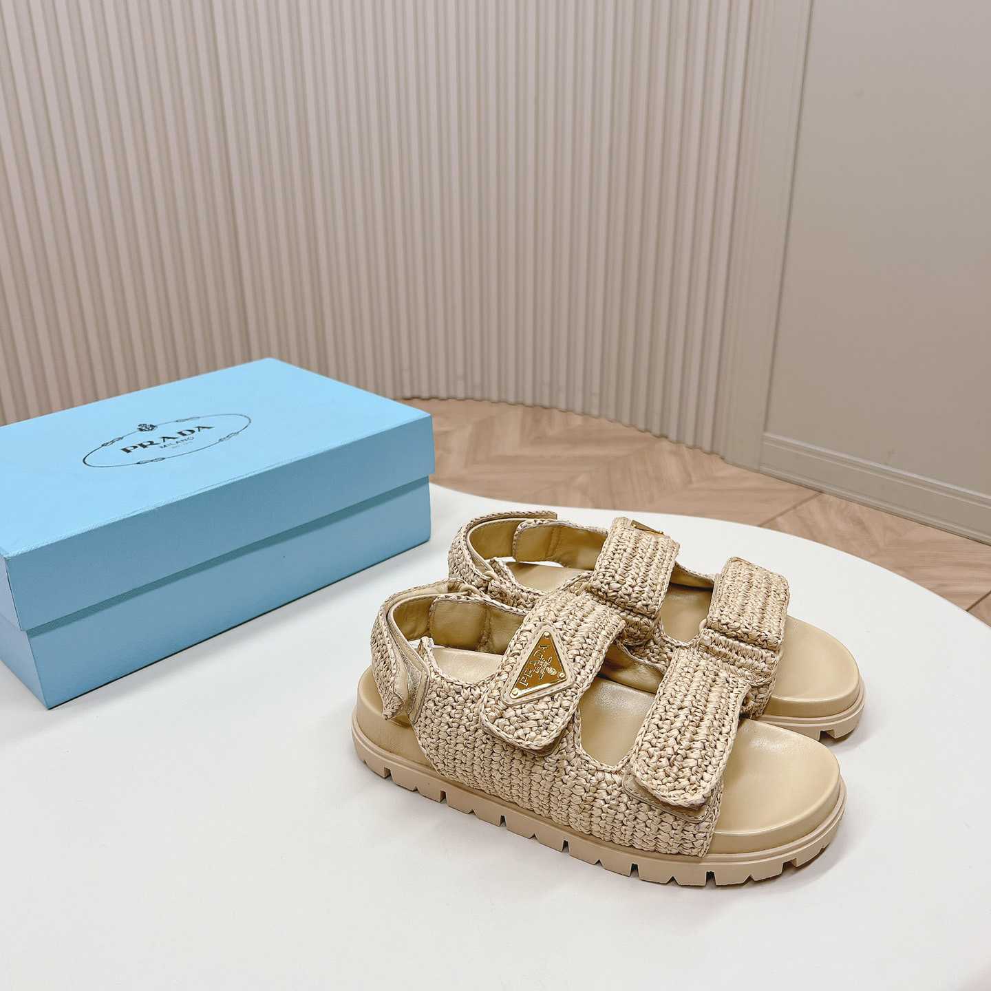 Prada Woven Fabric Sandals - DopestKickz