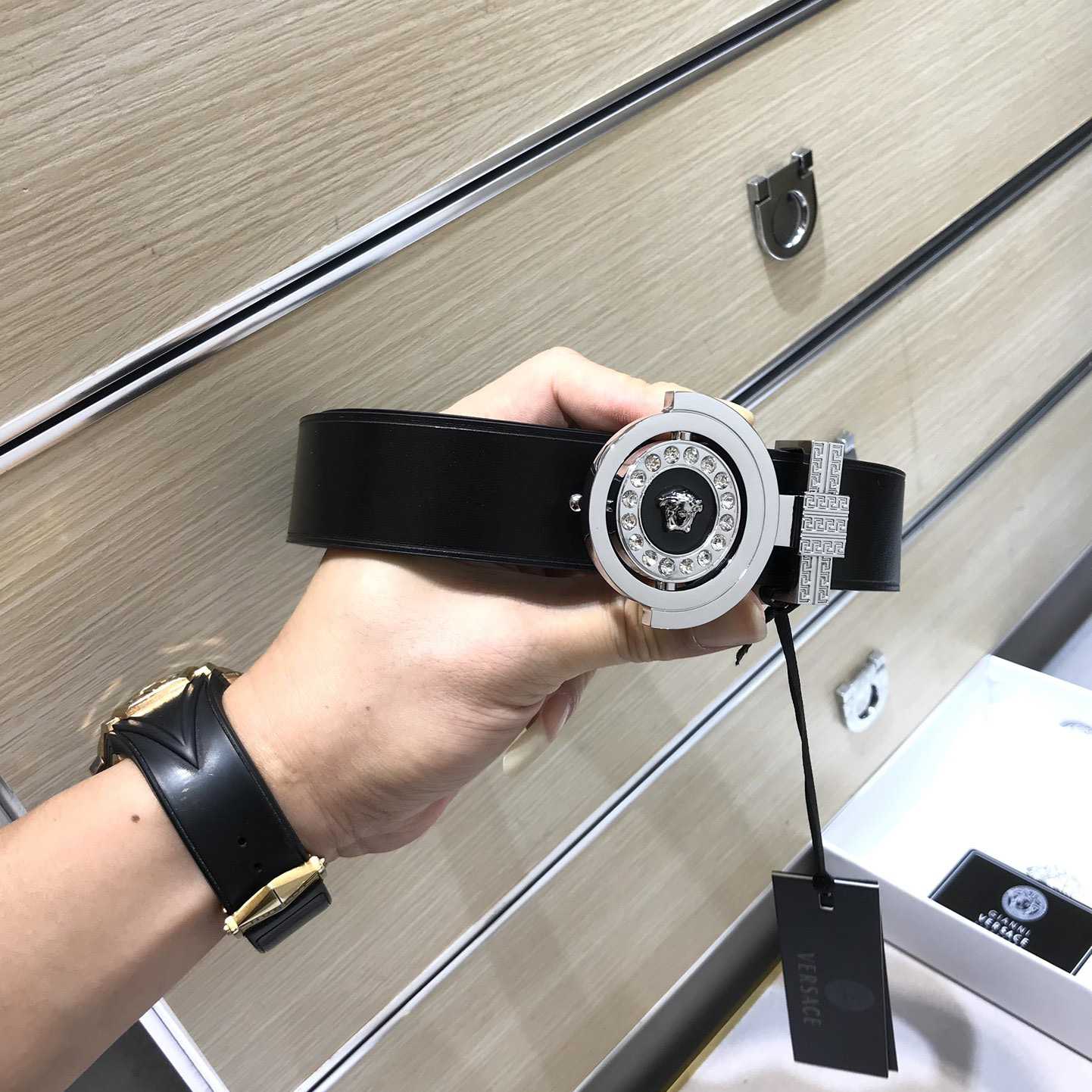 Versace Leather Belt   35mm - DopestKickz