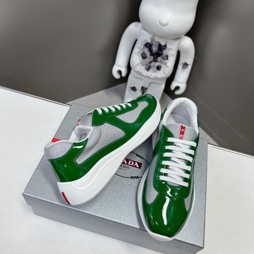 Prada Patent Leather And Technical Fabric Prada America's Cup Sneakers - DopestKickz