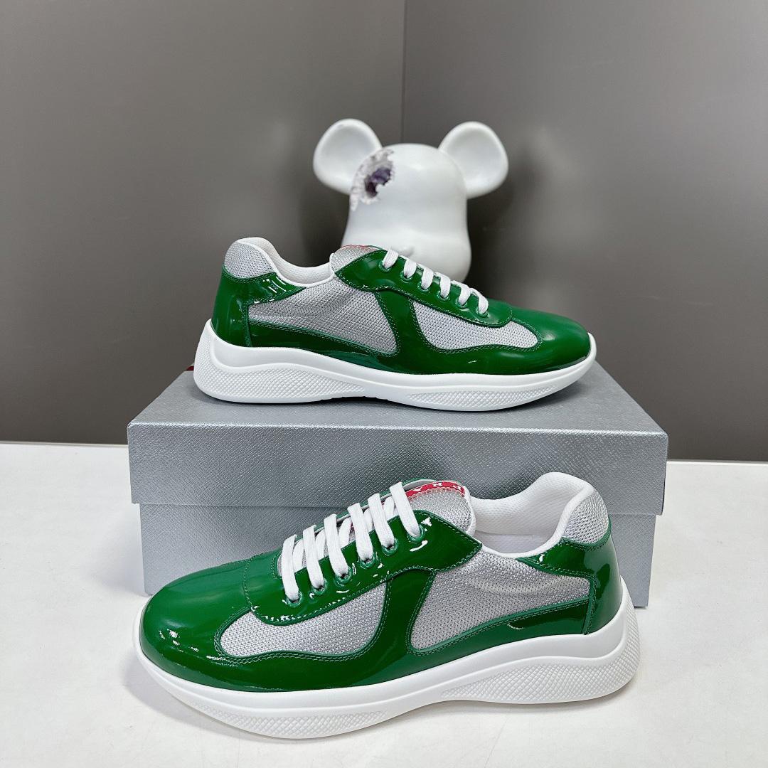 Prada Patent Leather And Technical Fabric Prada America's Cup Sneakers - DopestKickz