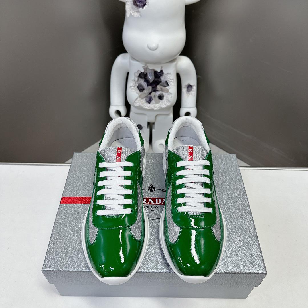 Prada Patent Leather And Technical Fabric Prada America's Cup Sneakers - DopestKickz