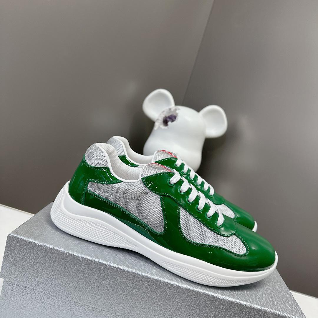 Prada Patent Leather And Technical Fabric Prada America's Cup Sneakers - DopestKickz