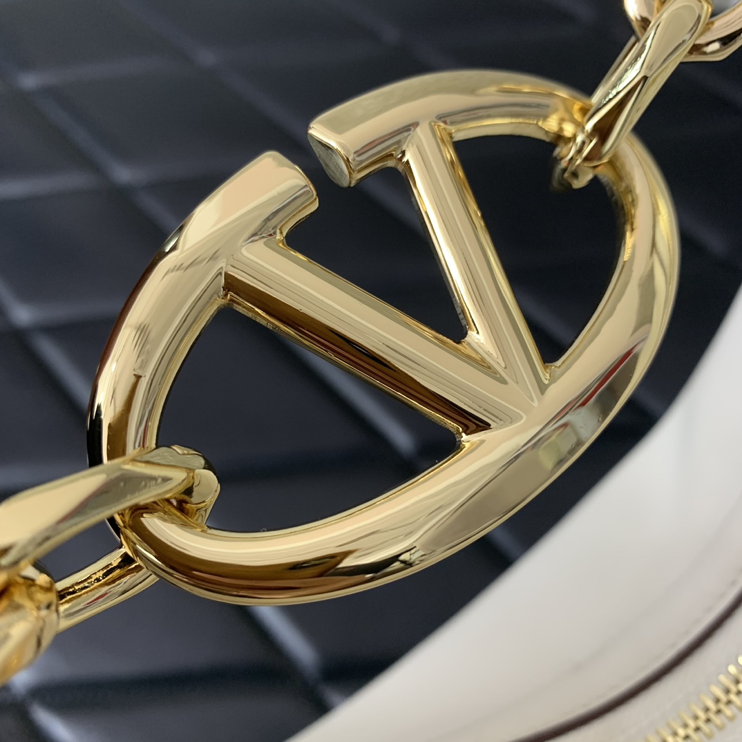 Valenti VLogo Moon Mini Hobo Bag In Nappa Leather With Chain - DopestKickz