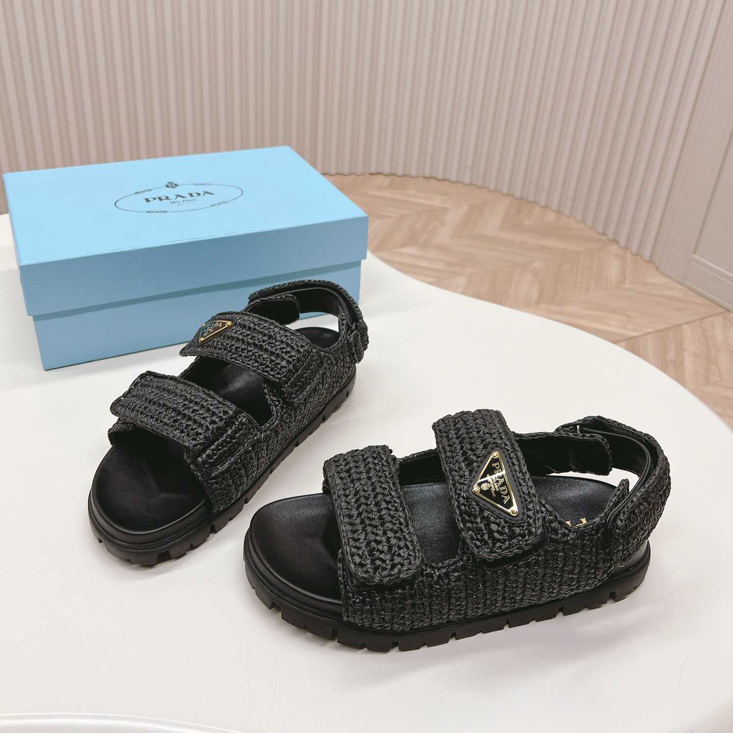 Prada Woven Fabric Sandals - DopestKickz