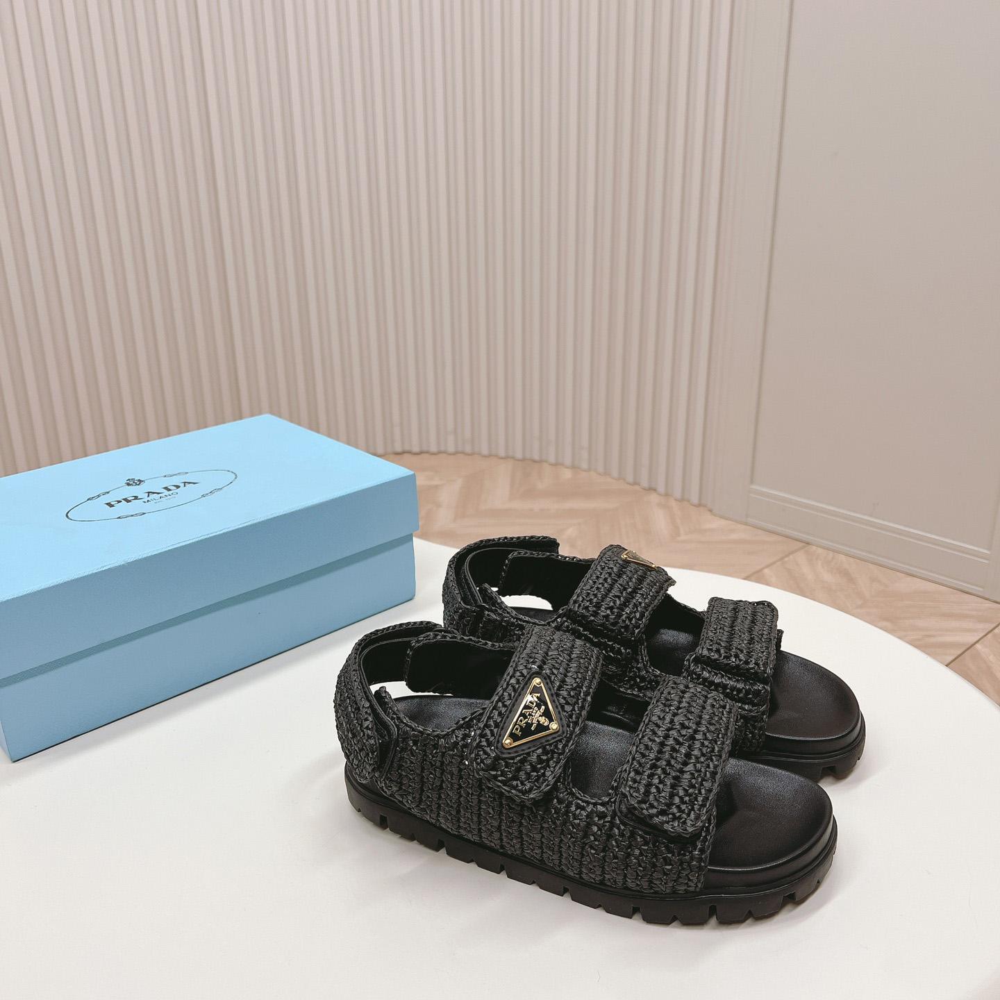 Prada Woven Fabric Sandals - DopestKickz
