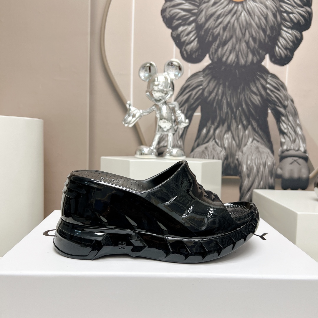 Givenchy Marshmallow Wedge Sandals In Rubber - DopestKickz