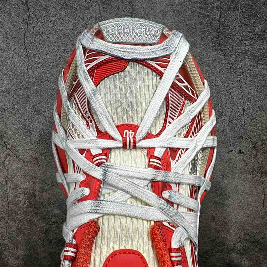 Balenciaga 3XL Extreme Lace Sneaker In Orange And Beige Mesh And Polyurethane - DopestKickz