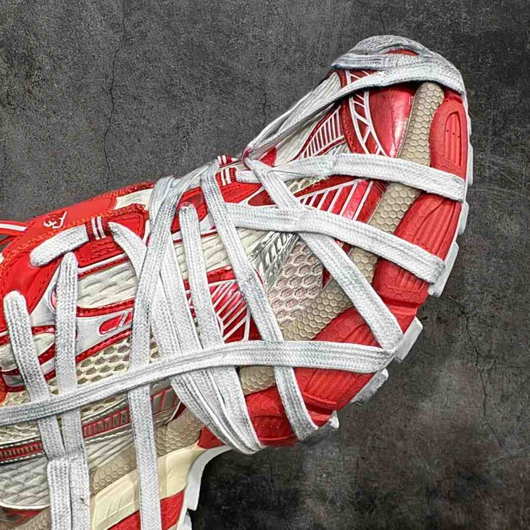 Balenciaga 3XL Extreme Lace Sneaker In Orange And Beige Mesh And Polyurethane - DopestKickz