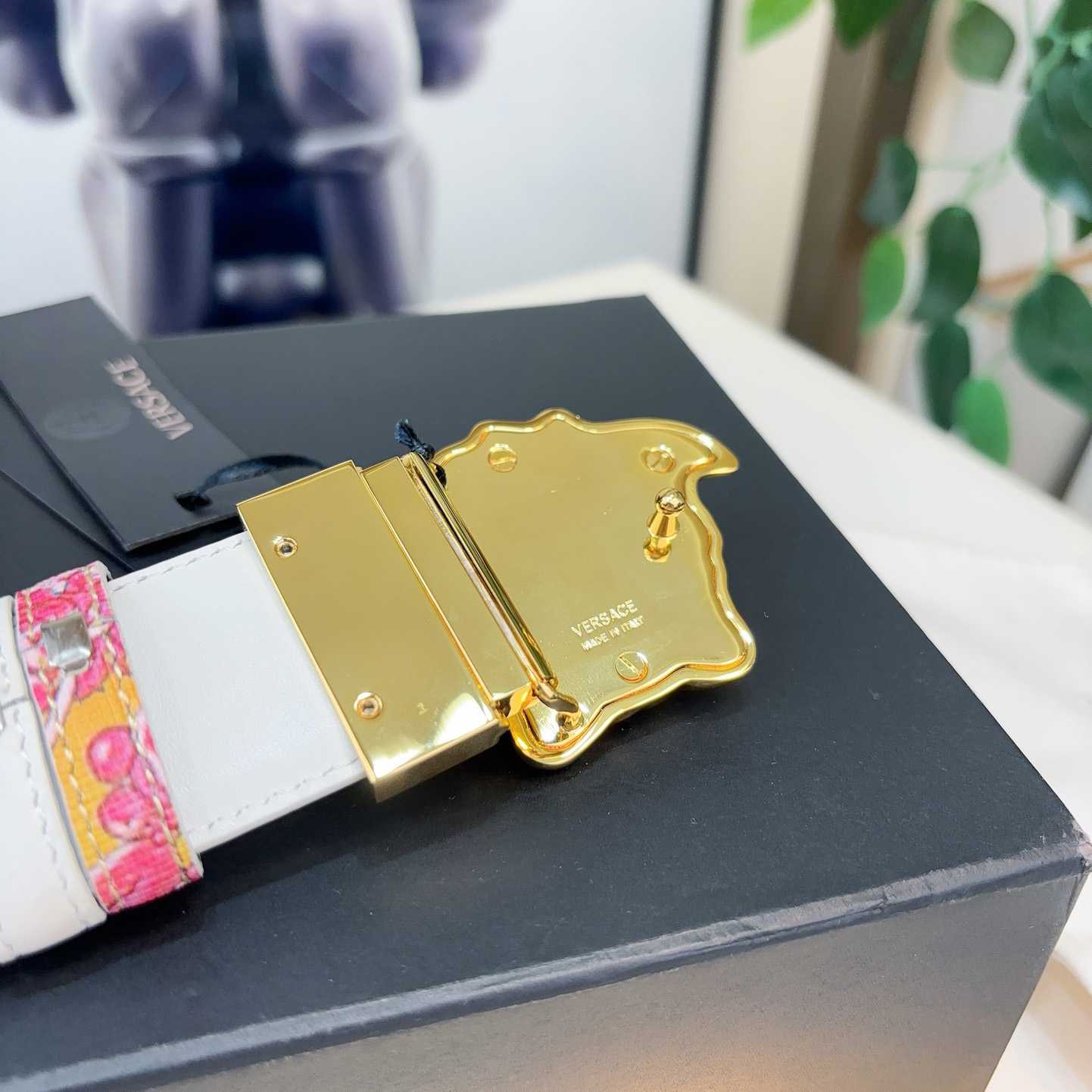 Versace Leather Waist Belt    40mm - DopestKickz