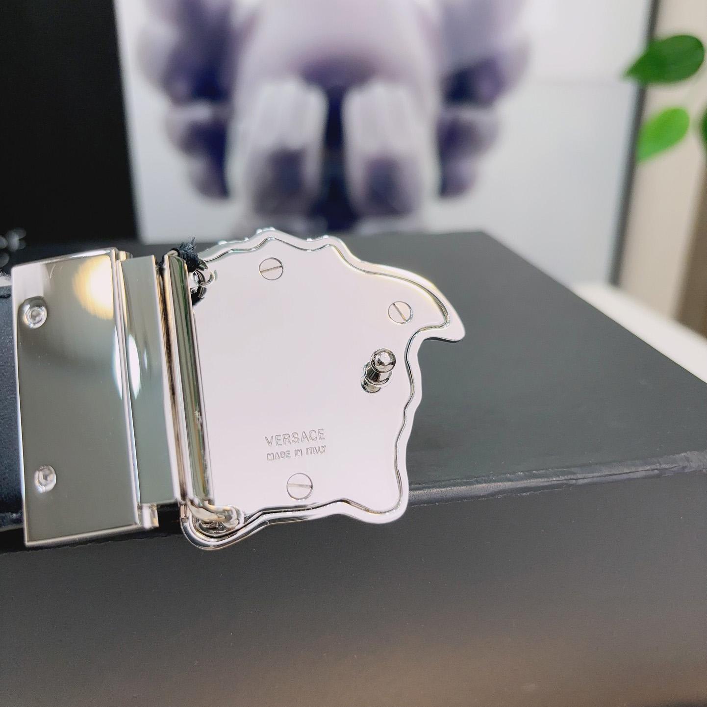 Versace La Medusa Logo-buckle Barocco-print Belt   40mm - DopestKickz