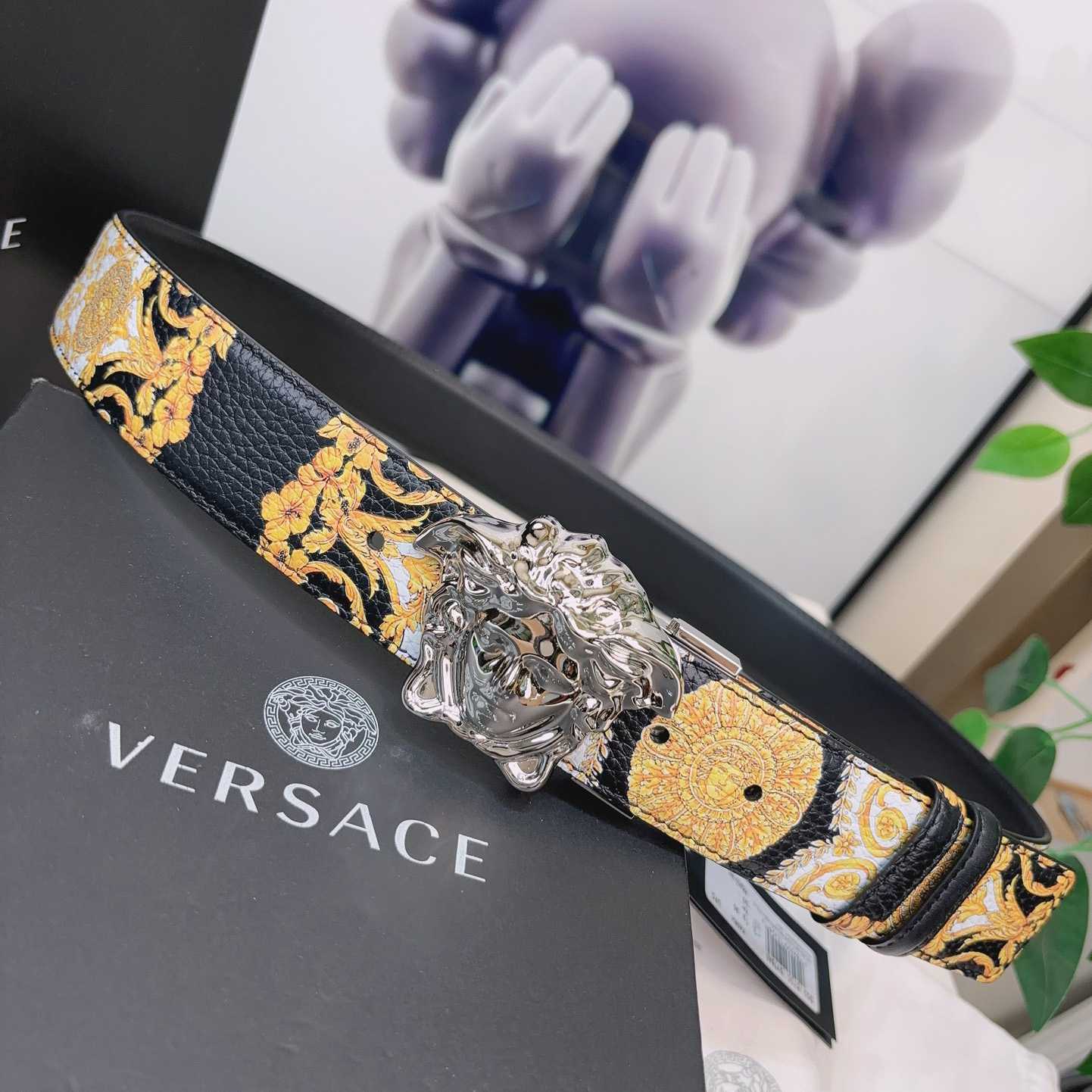 Versace La Medusa Logo-buckle Barocco-print Belt   40mm - DopestKickz