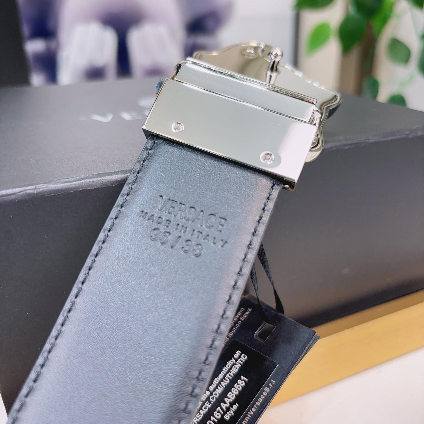 Versace La Medusa Logo-buckle Barocco-print Belt   40mm - DopestKickz