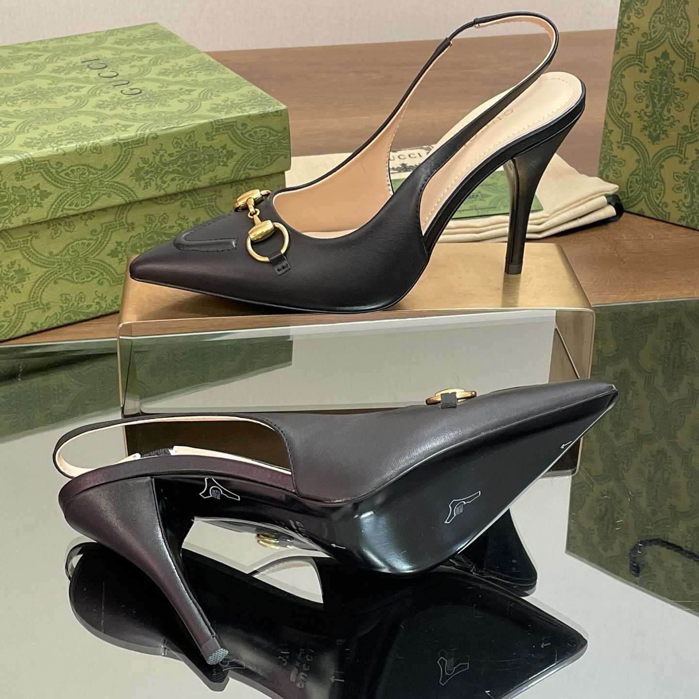 Gucci Women's Horsebit Slingback Pump - DopestKickz