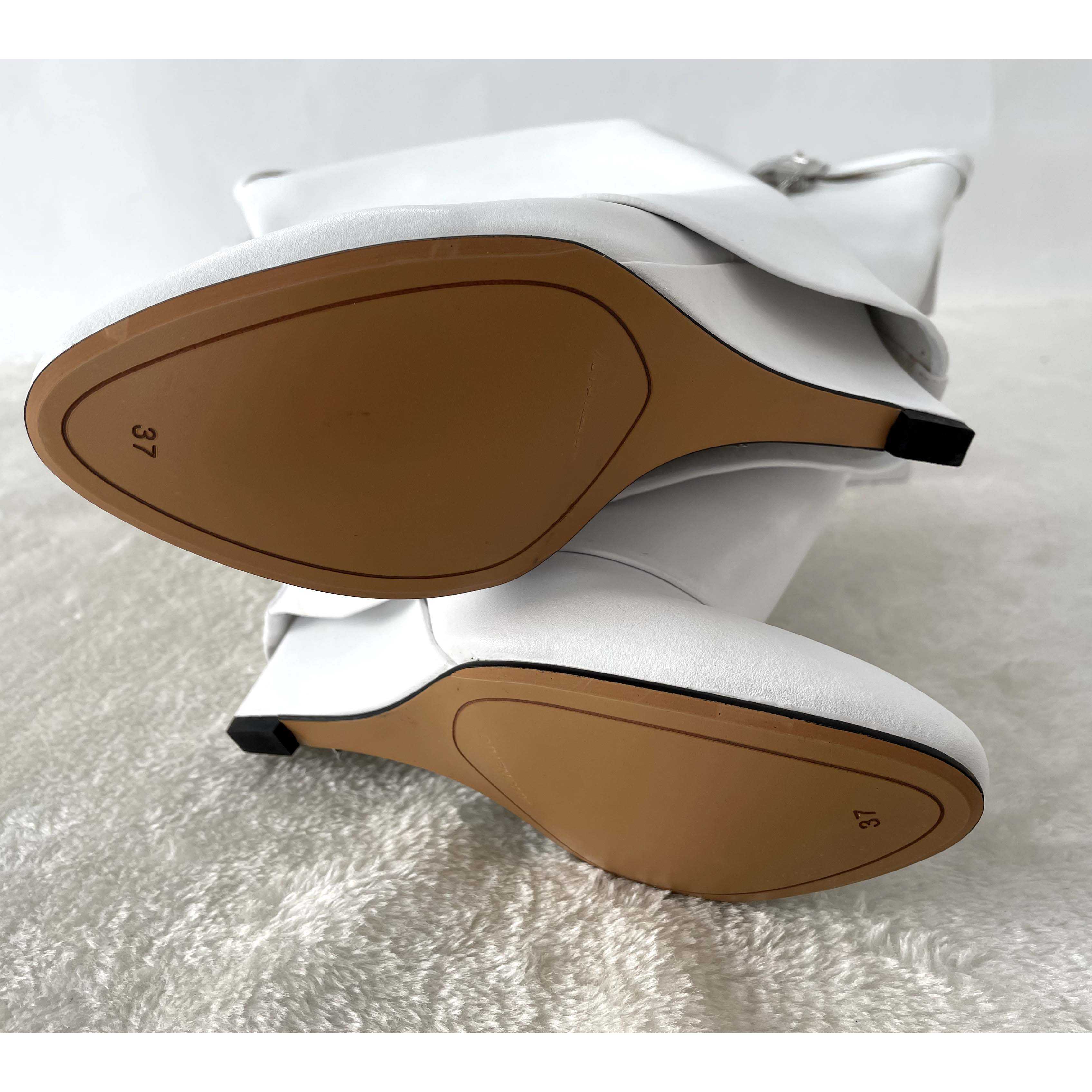 Givenchy Shark Lock Pant Boots In Leather In White (50% Off Sale) xz657 - DopestKickz