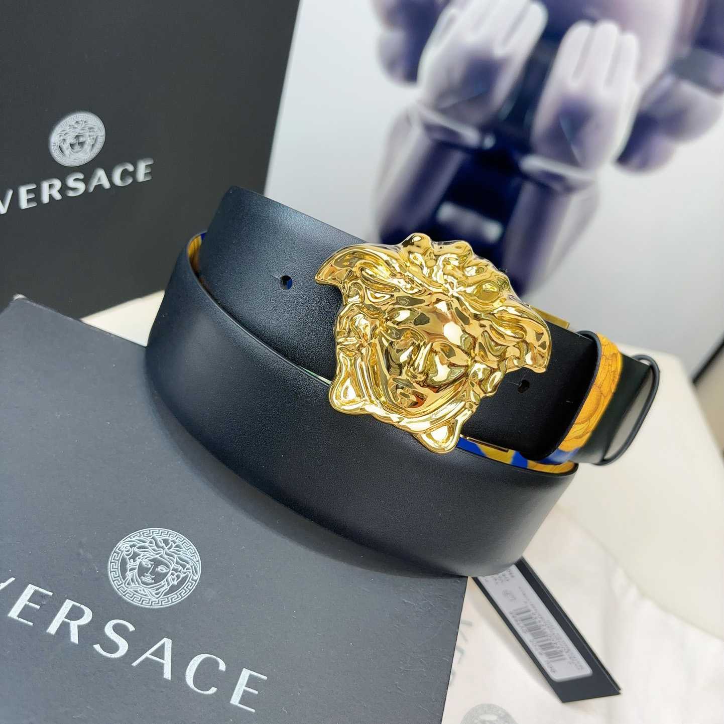 Versace Barocco Reversible Leather Belt    40mm - DopestKickz