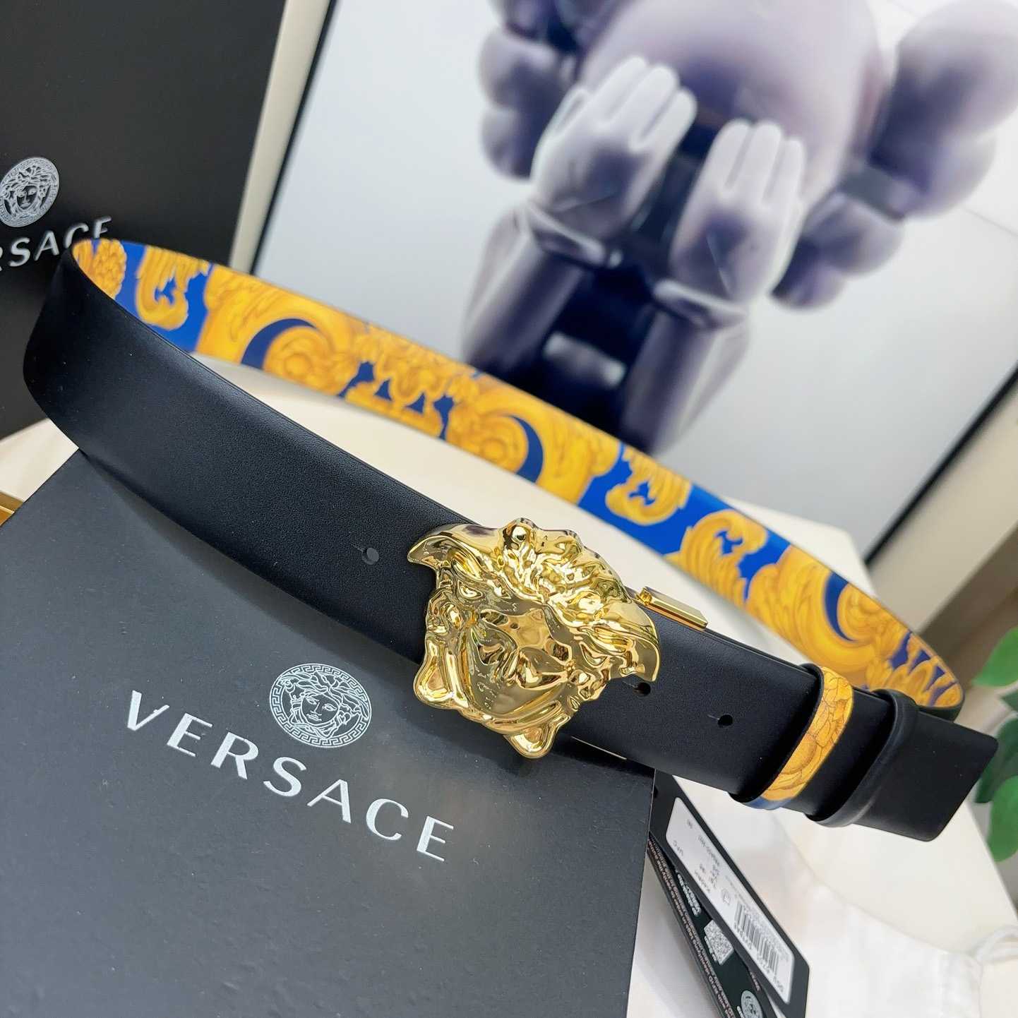 Versace Barocco Reversible Leather Belt    40mm - DopestKickz